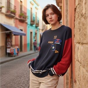 Vintage Cotton Traders Navy Golf Knit Pullover